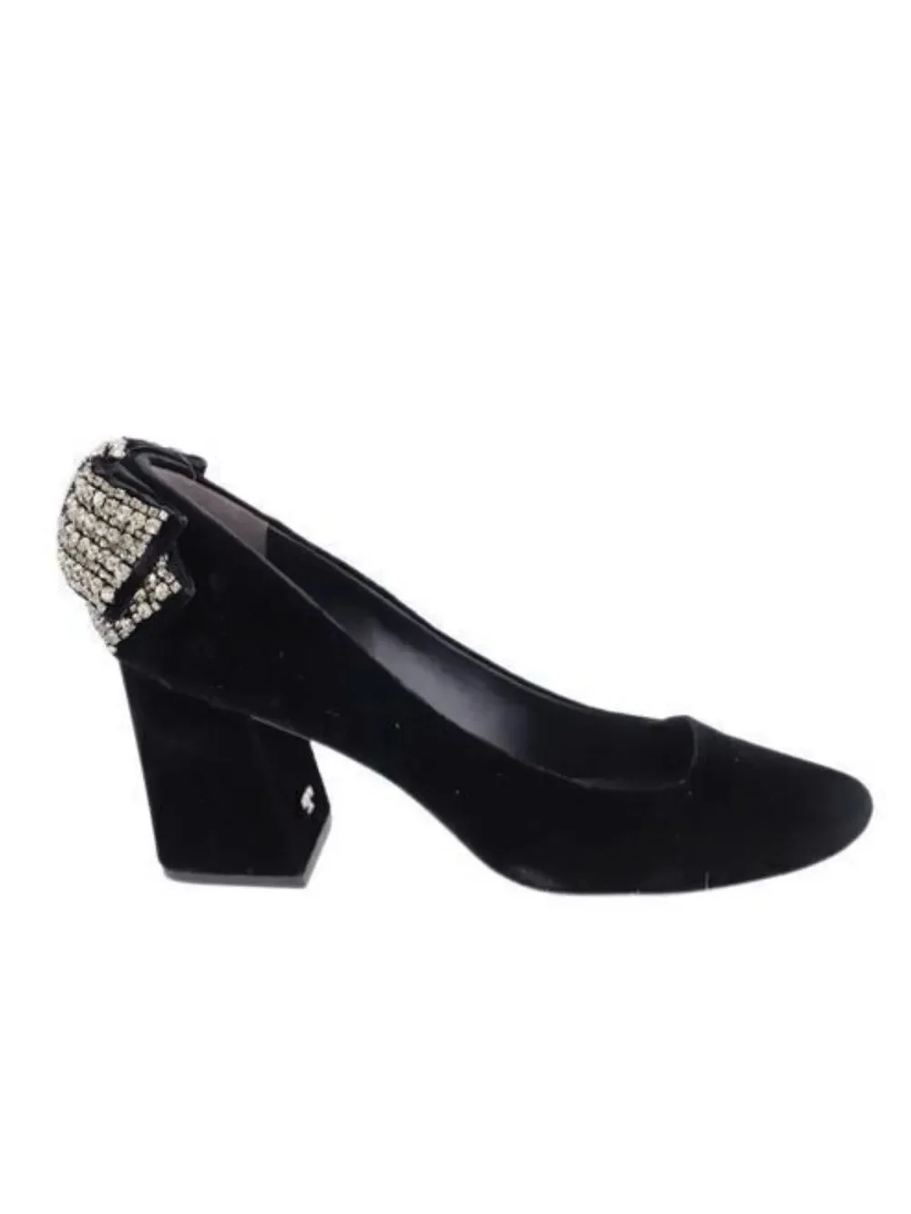 Tory Burch Josephine Black Velvet Pumps Sz 10.5